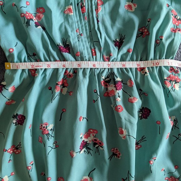 Xhilaration // Turquoise Floral Print Dress - Picture 8 of 10